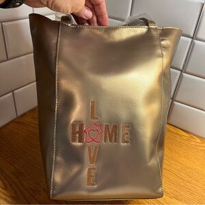 Hobo Giving Tote Copper Leather Bag Embroidered Snap Closure Limited Edition New